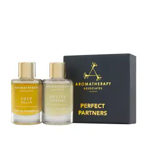 Zestaw 2 olejków do kąpieli i pod prysznic (Deep Relax, Revive Morning) 2 x 9 ml - Perfect Partners Aromatherapy Associates
